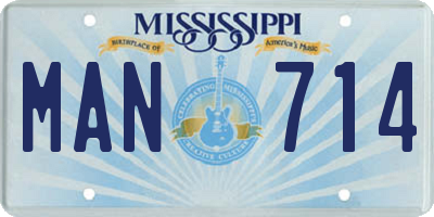 MS license plate MAN714