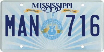 MS license plate MAN716