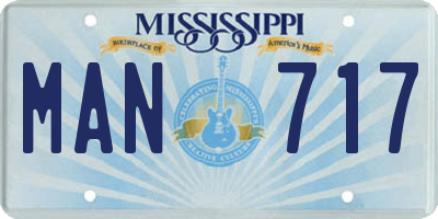 MS license plate MAN717