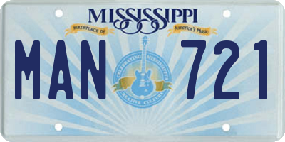 MS license plate MAN721