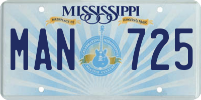 MS license plate MAN725