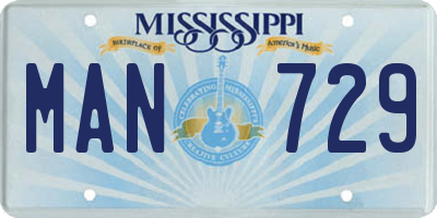 MS license plate MAN729
