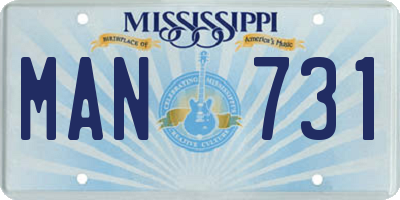 MS license plate MAN731