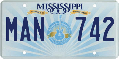 MS license plate MAN742