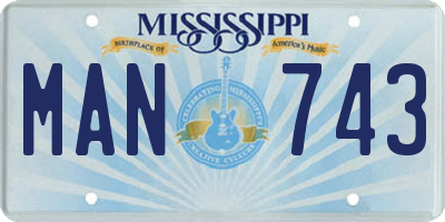MS license plate MAN743