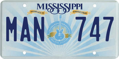 MS license plate MAN747