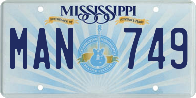 MS license plate MAN749