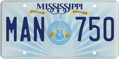MS license plate MAN750