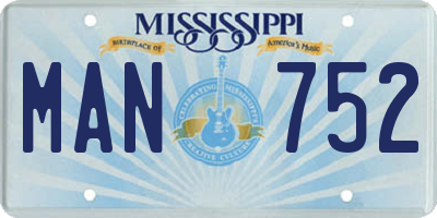 MS license plate MAN752