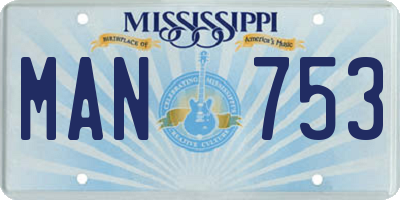 MS license plate MAN753