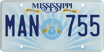 MS license plate MAN755