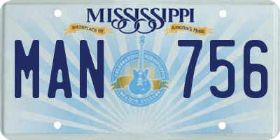 MS license plate MAN756