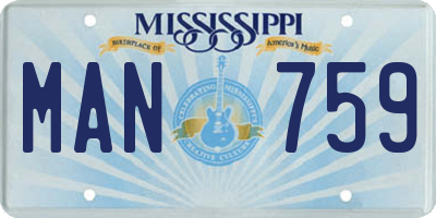 MS license plate MAN759