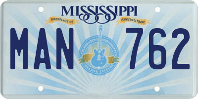 MS license plate MAN762