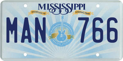 MS license plate MAN766