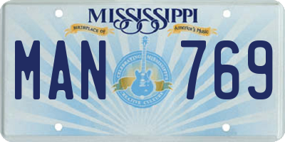 MS license plate MAN769