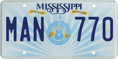MS license plate MAN770