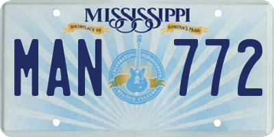MS license plate MAN772