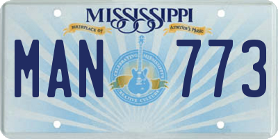 MS license plate MAN773