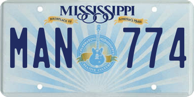 MS license plate MAN774