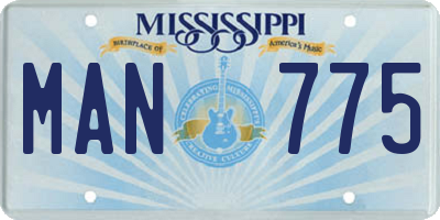 MS license plate MAN775
