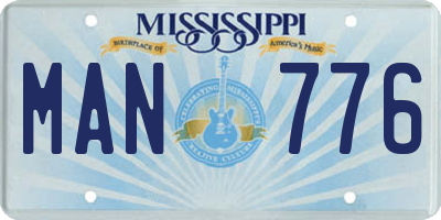 MS license plate MAN776