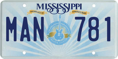 MS license plate MAN781