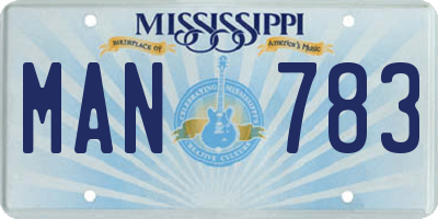 MS license plate MAN783