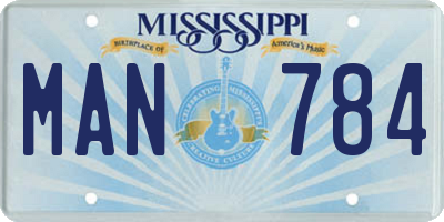 MS license plate MAN784