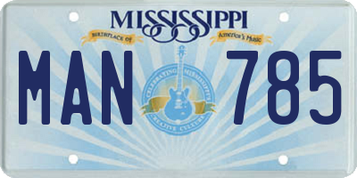 MS license plate MAN785