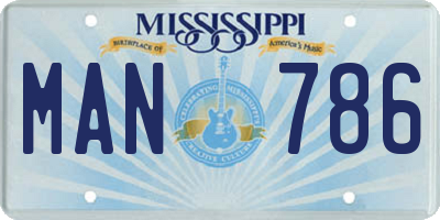MS license plate MAN786