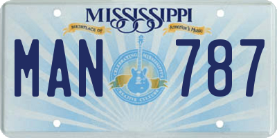 MS license plate MAN787