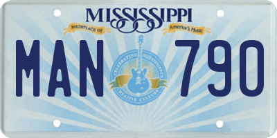 MS license plate MAN790