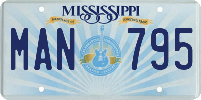 MS license plate MAN795