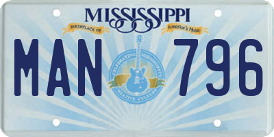 MS license plate MAN796