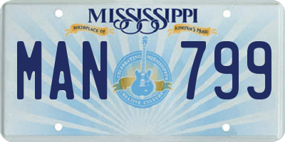 MS license plate MAN799