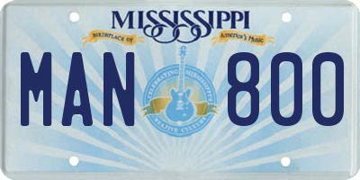 MS license plate MAN800