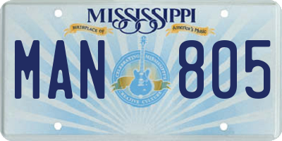 MS license plate MAN805