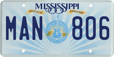 MS license plate MAN806