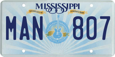 MS license plate MAN807