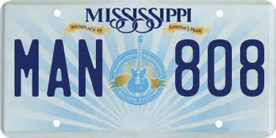 MS license plate MAN808