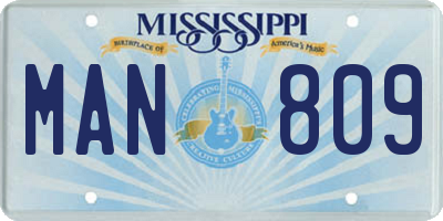 MS license plate MAN809