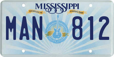 MS license plate MAN812
