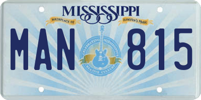 MS license plate MAN815