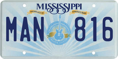 MS license plate MAN816