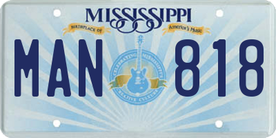 MS license plate MAN818