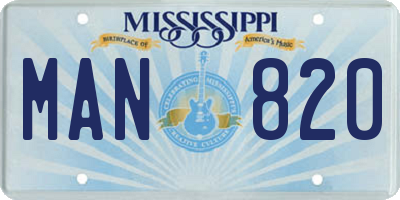 MS license plate MAN820