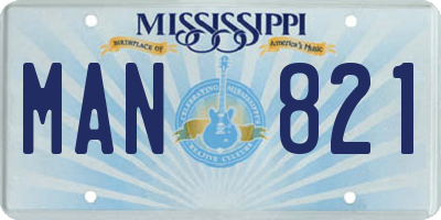MS license plate MAN821