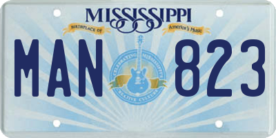 MS license plate MAN823