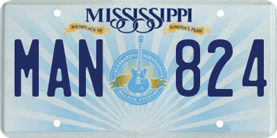 MS license plate MAN824